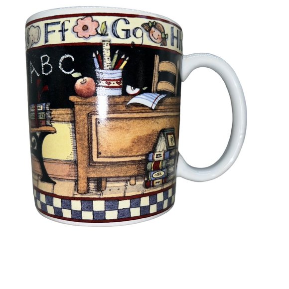 Vintage Lang and Wise All Checked Out ABC Coffee Mug Teachers Gift Susan Winger - Picture 6 of 6